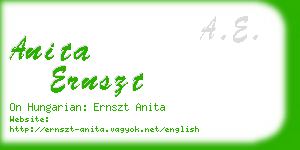 anita ernszt business card